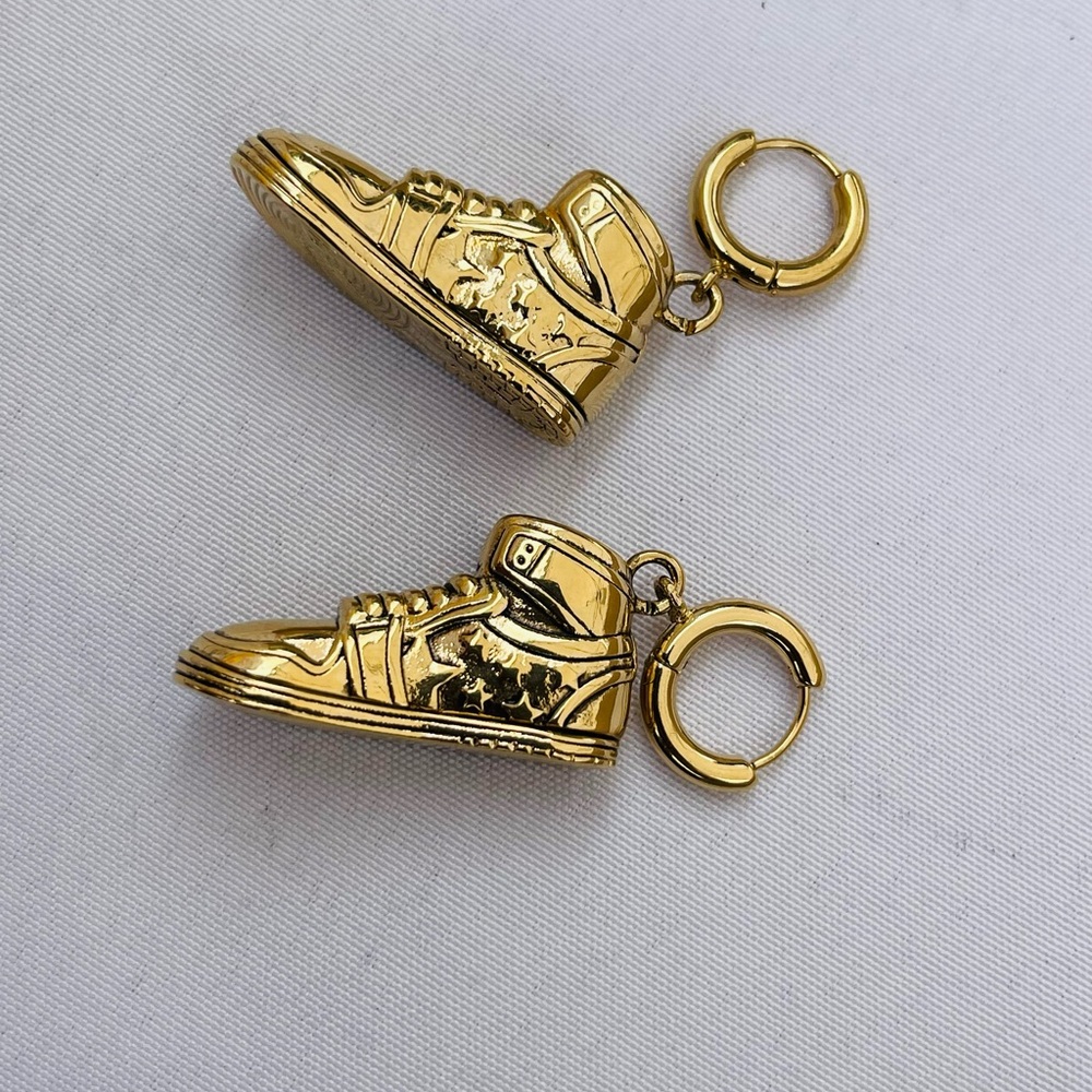 DALMATA Gold Sneaker EARRING Pair